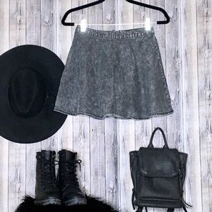 Distressed Black Skirt